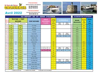 Horaires du mois