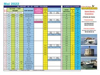 Horaires du mois