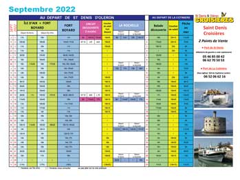 Horaires du mois